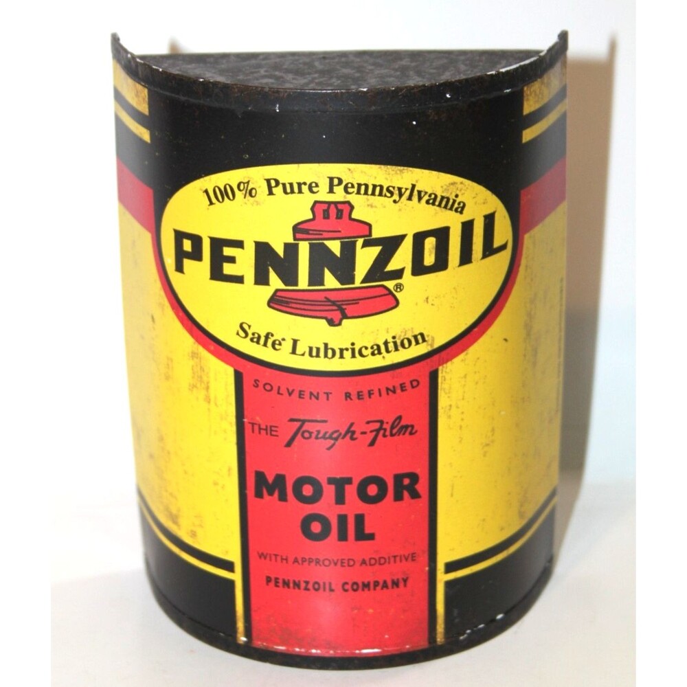 Open Road Pennzoil Motor Oil Treatment Half Can Metal Wall Deco Man Cave Garage